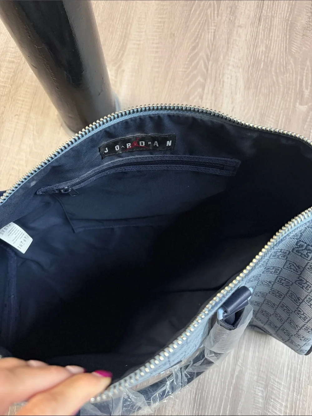 Jordan Grey Monogram Travel Duffel Bag